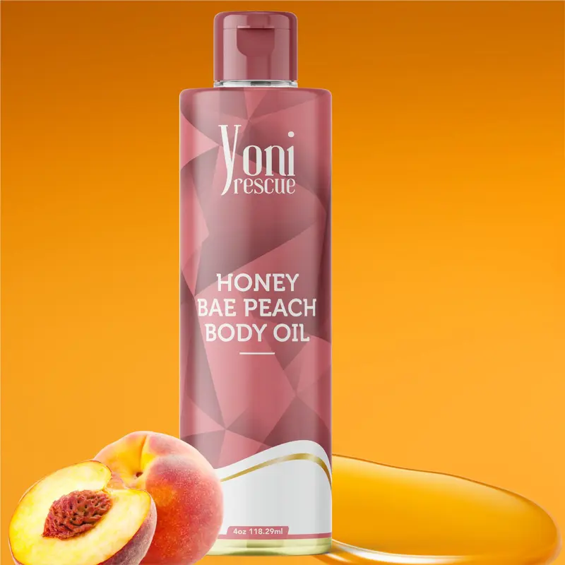 Honey Bae Peach Body Oil, with Apricot, Jojoba, Avocado Oils & Vitamin E Oil, Fast-Absorbing, Nourishes and Hydrates Skin, Body Care, Peach & Honey layer Fragrance Moisturizer Hydrating Moisturizing