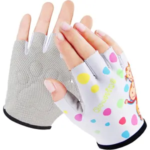 Kids Half Finger Gymnastics Gloves for Age 1-9 Boys Girls Climbing Biking Good Grip Control Gloves for Gymnastics Balance Boards Outdoor Sports