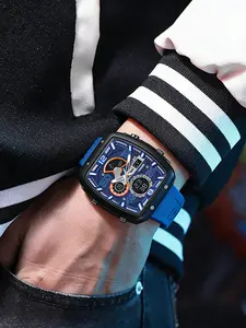 Men's Smael Multifunctional Sports Casual Electronic Luminous Analog Watch, Waterproof Dual Display LED Night Light Alarm Clock, Fashionable Men's Wristwatch