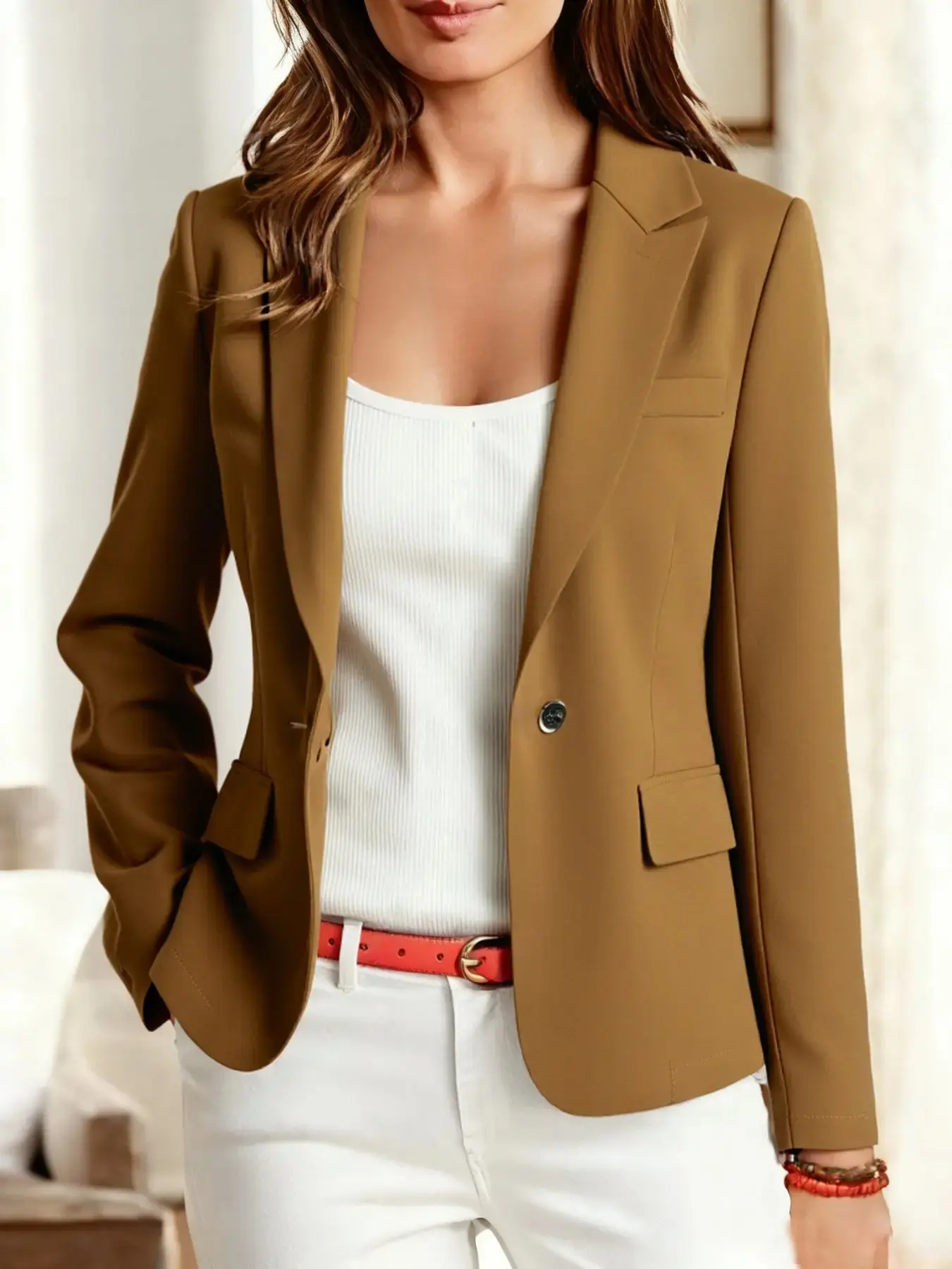 Women's Thin Casual Blazer Shirt, Perfect for Any Occasion, Fashionable Outerwear, Ideal for Business and Daily Wear, No Lining