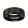 Men's Low-key Luxury Titanium Steel Tungsten Ring - Elegant Black Band with Engraved "I Love You" Lettering, Men's Accessories, Mens Gifts for Boyfriend Birthday & Anniversary