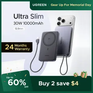 UGREEN Magnetic Power Bank Qi2 Certified 15W Fast Charging Wireless Battery Pack Slim 10000mAh Magsafe Portable Charger with 30W USB-C for iPhone 17/16/15/14/13/12 Series ,tiktokshopmemorialday,