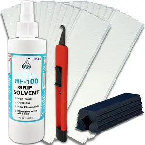 Ultimate Grip Kit for GolF Club Regripping - 30  2"x10" Golf Grip Tape Strips, Hook , Rubber Vise Clamp, & 8 oz HF-100 , Non-Flammable, Odorless Golf Club Grip Solvent