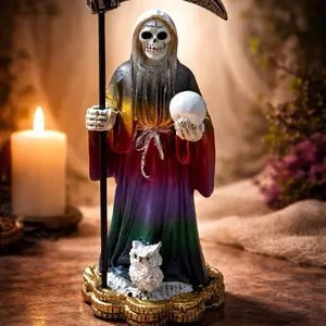 Santa Muerte 7 Potencias Estatua 3.5” | Figura Espiritual Protección y Energía