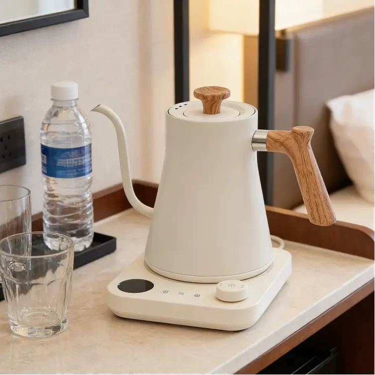 CNCEST 0.9L Durable Thermostatic Gooseneck Electric Kettle - 1200W, 304 Stainless Steel, 110v-130v, 50/60hz, 104-212°F Variable Temp, LED Display, Gooseneck Spout Hot Water Boiler for Home Coffee/Tea Brewing, Kitchen Appliance, Thermostatic Kettle, Restau