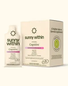 Cognitive by Sunny Within - Vanilla-Citrus Flavor (30 Pouches) - Magtein Magnesium L-Threonate edible supplement for memory, focus, mood, and stress support - also contains: Alpha-GPC, L-Theanine, Lion's Mane, ALA Omega 3