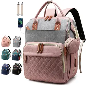 Baby Diaper Bag Backpack, Multifunctional Diaper Bag, Unisex Baby Diaper Organizer for Parents, 16 Pockets, Large Capacity Travel Diaper Bag for Boys and Girls