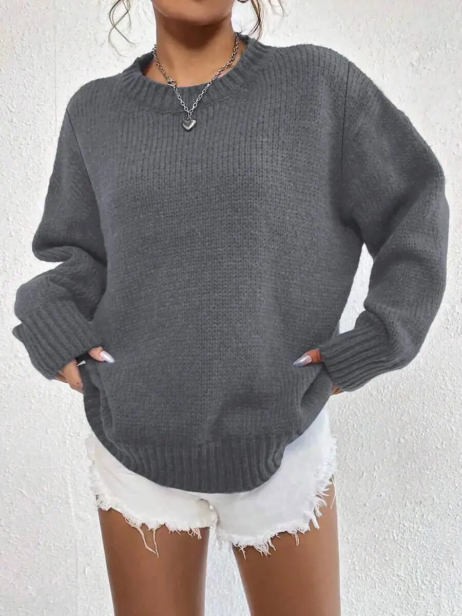 Girls/Teens Elegant Fashionable Minimalist Vintage Trendy Pullover Knit Sweater for Daily Commuting for Spring/Autumn/Winter for 8-16Y