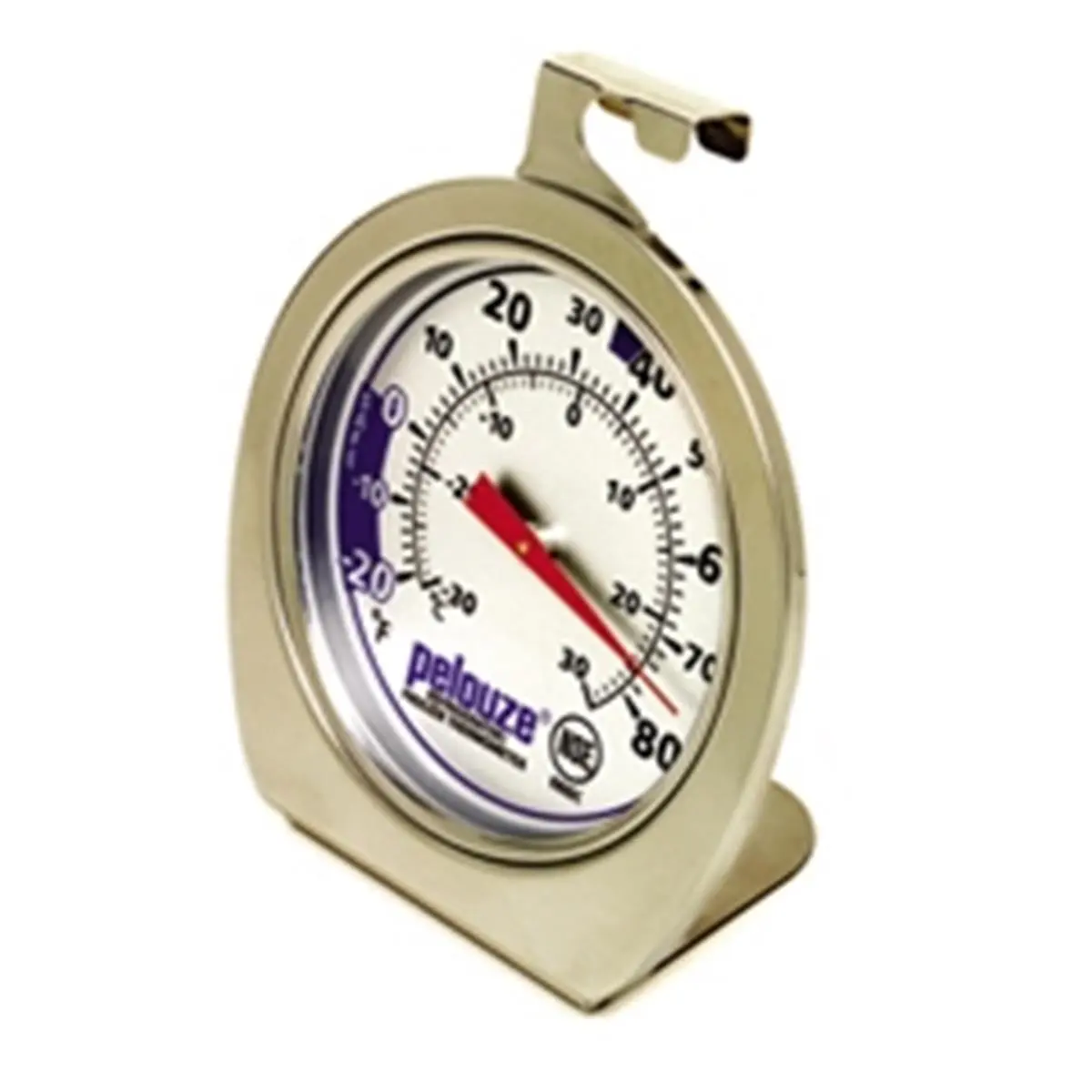 212 MAIN Stainless Steel Pelouze PEL R80DC Refrigerator-Freezer Thermometer - Easy-To-Read Dial Display Tool, Hangs or Stands, -20°F Temperature Range for Home Improvement, Pool Monitoring, -20°F To 80°F