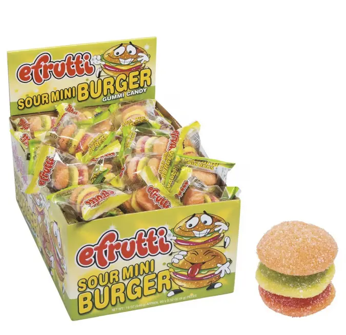 21 oz. Mini Burger Sour Gummy Candy – 60 Pc.