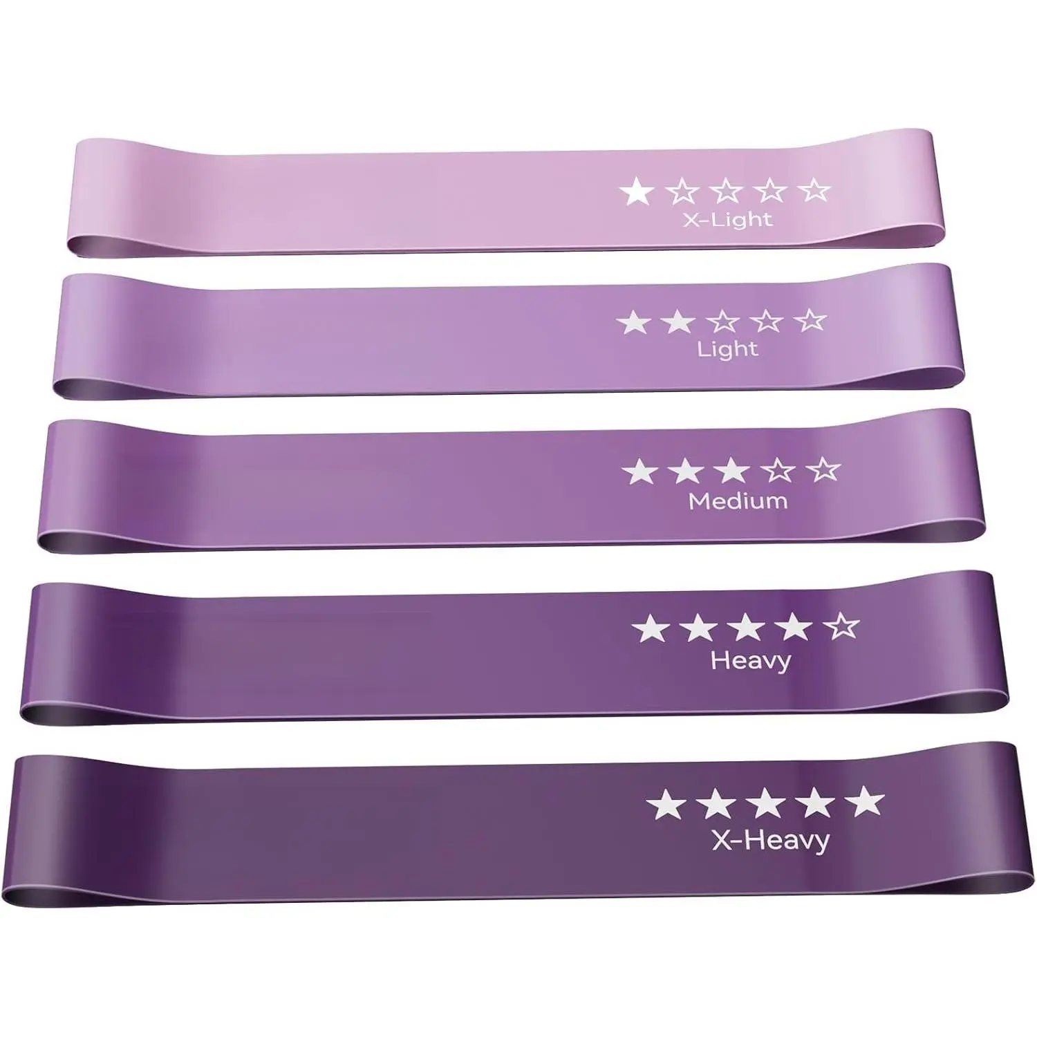 Resistance Bands for Working Out, Exercise Bands with 5 Resistance Levels,  Latex Resistance Bands Designed for  Fitness, Strength  and Flexibility Exercises