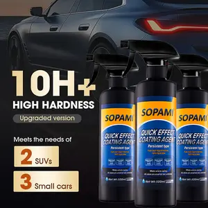 SOPAMI Advanced Hydrophobic Nano Ceramic Coating Kit | Car Liquid Paint Sealant, Hydrophobic Polish, Car Care, Anti-Aging, Polishing, Glossy Finish, Durable Protection | Includes Cloth