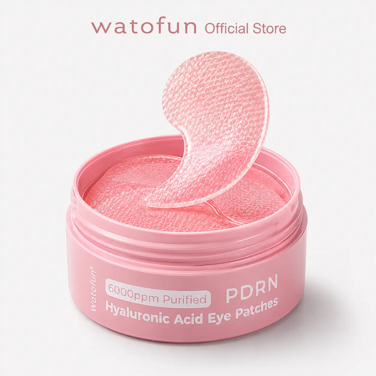 WATOFUN PDRN Pink Caffeine Collagen Eye Patch for Night CareㅣFuller-Looking Eye Area, Under-Eye Puffiness, Dark Circles Care for Smooth, Radiant & Youthful-Looking | Korean Skincare, K-Beauty