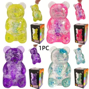 1/4 Pcs Aurora Gummy Bear - Sensory Stress Relief Toy, Jelly-like Filling, Squeeze Toy, Decompression Toy, Anxiety Relief Toy, Relaxing Toy, Birthday Gift, Gift Bag Filler