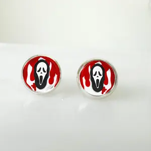 Screaming Ghost Face Halloween Earring Stud