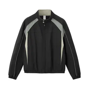 Inflation Reflective Vintage Sports Jacket American Street Style Fall New American Racing Jacket Coats Tops Long Sleeve Casual Activewear, Activewear Blazer, Athletic Outerwear fathers day gift, Lightweight Sports Jacket