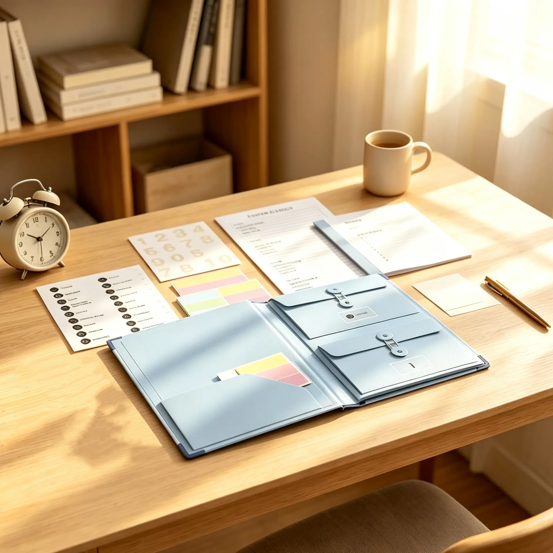Office School A4 Document Organizer Binder Blue 12 Pocket Label Tabs Elastic Closure For Legal Papers Certificates Photos Passports