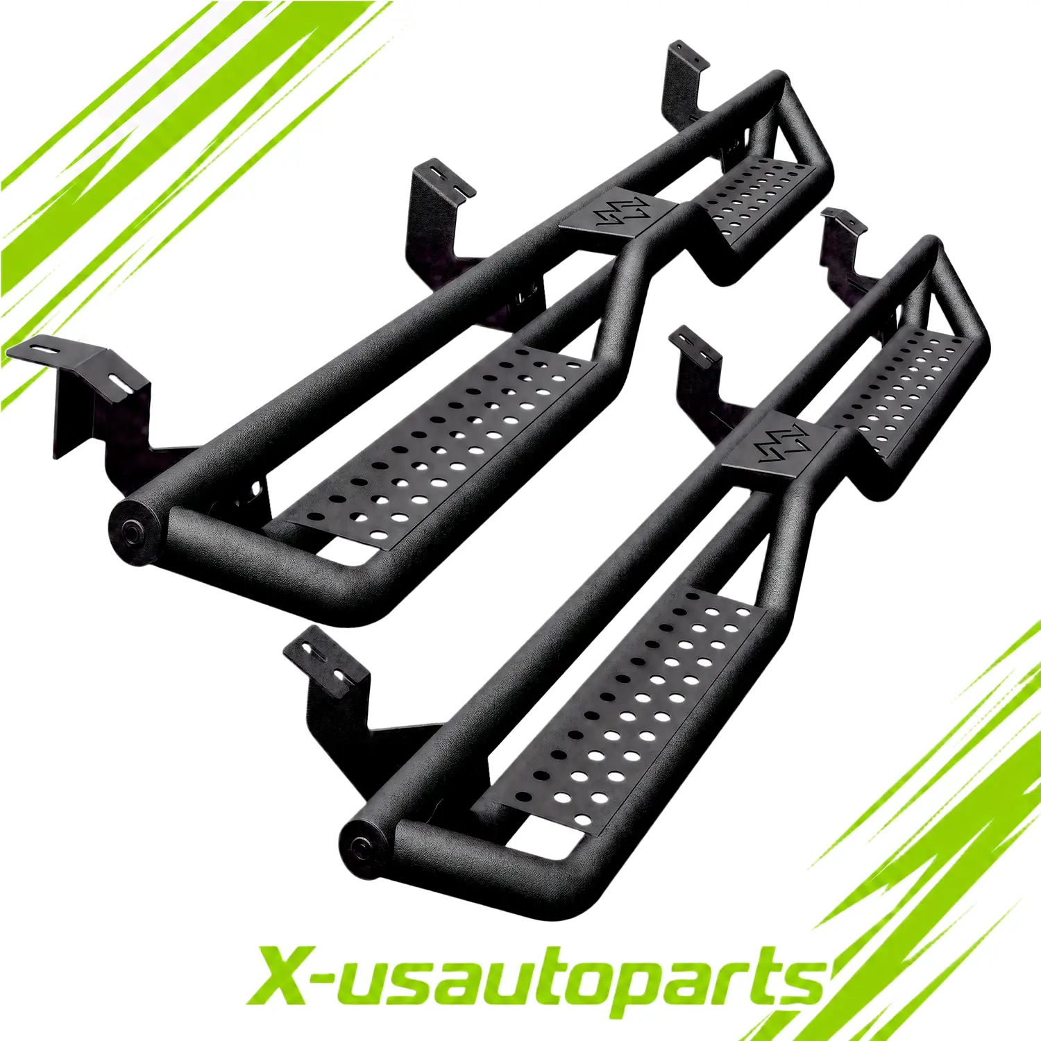 800LBS Heavy Duty Tri-Tube Running Boards | Carbon Steel Drop Side Steps Compatible with 05-23 Tacoma Double/Crew Cab ONLY | Black Nerf Bars | No Drilling