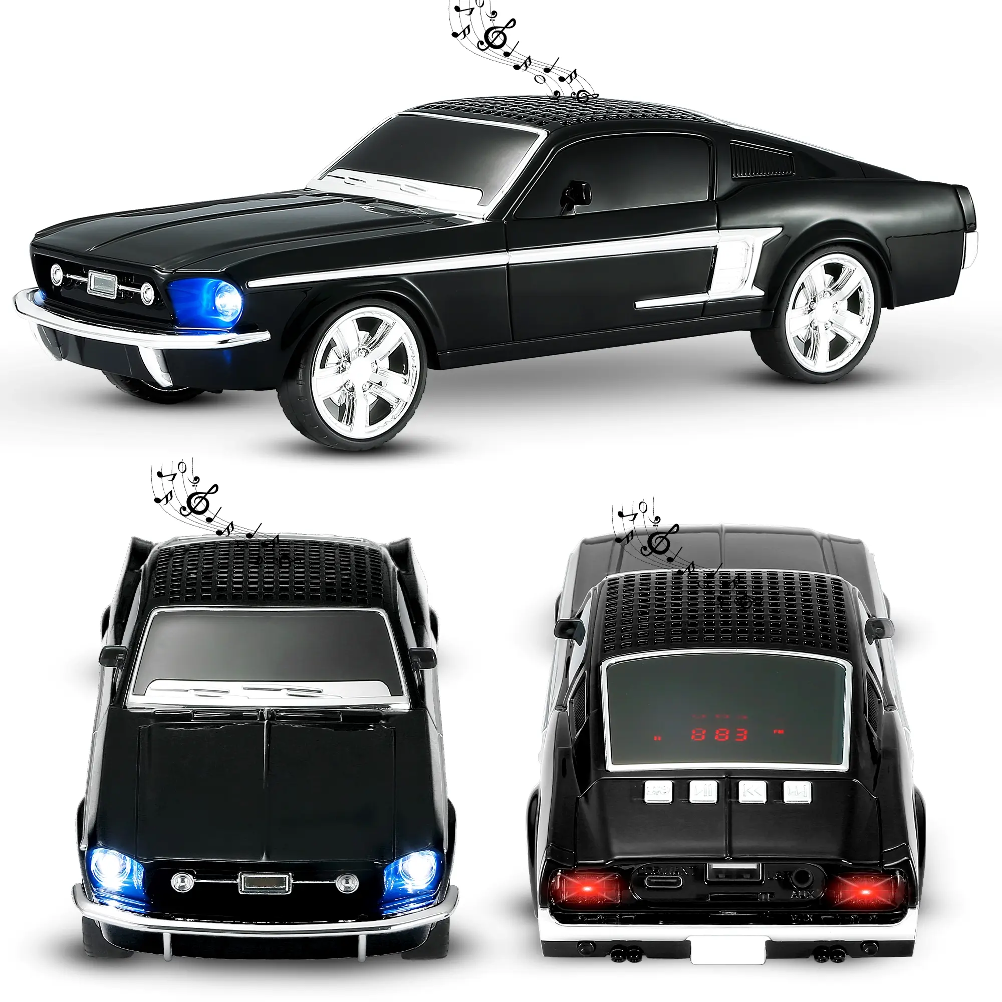 Fuzix WS-1967 Car Bluetooth Portable Speaker with LED AUX USB FM Rechargeable