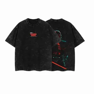 Anakin Sith Lord Join The Dark Side - Battlefront 3 Double Printed Oversize Lightweight Acid Washed Tee TV Show Graphic Top Cotton Gift T-Shirt For Comic Lover, Gift T-Shirt For Movie Lover Men's Regular Fit Floral Print Tee streetwear