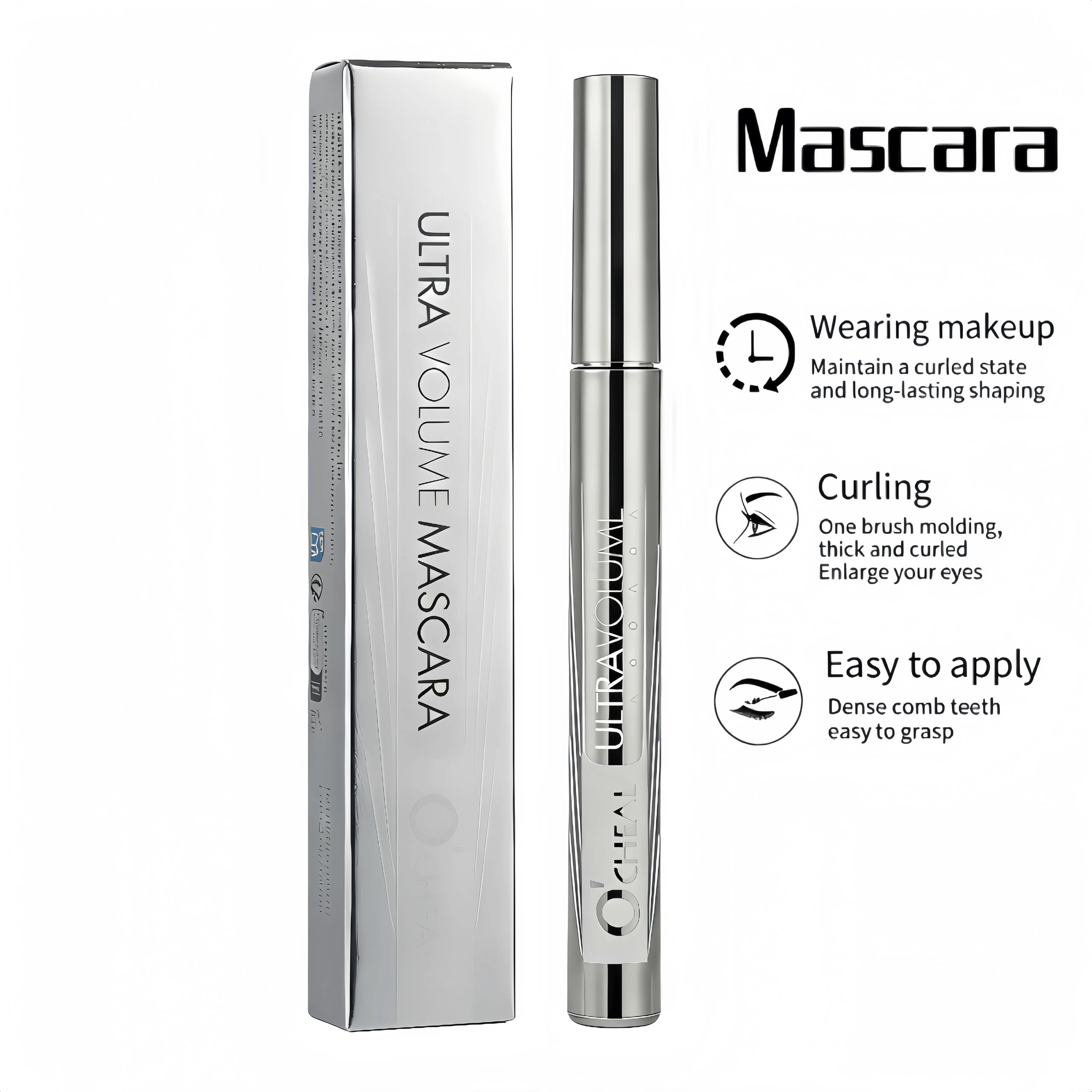 Mascara with curling effect, long-lasting, volumizing formula that naturally lengthens and curls eyelashes. The beauty curling iron lasts up to 24 hours and has excellent waterproof effect.mascara  series