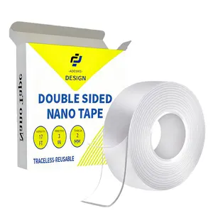 Traceless tape, nano double-sided tape, transparent double-sided tape, heavy-duty mounting tape, double-sided tape for wall-mounted decorative posters (effective length: 17 feet)