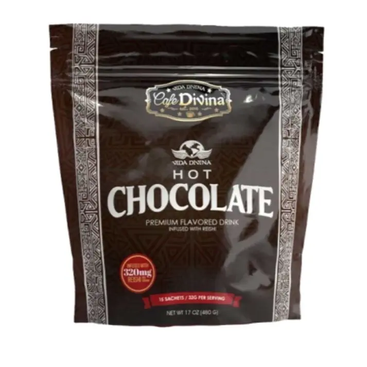 Vida Divina Hot Chocolate Premium Flavored Drink Infused with Cacao 15 Sachets 320mg per Serving 17 oz