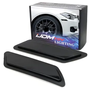 iJDMTOY Glossy Black Smoked Lens Front Bumper Side Markers For 2012-2015 BMW F30 F31 Pre-LCI 3 Series 328i 335i