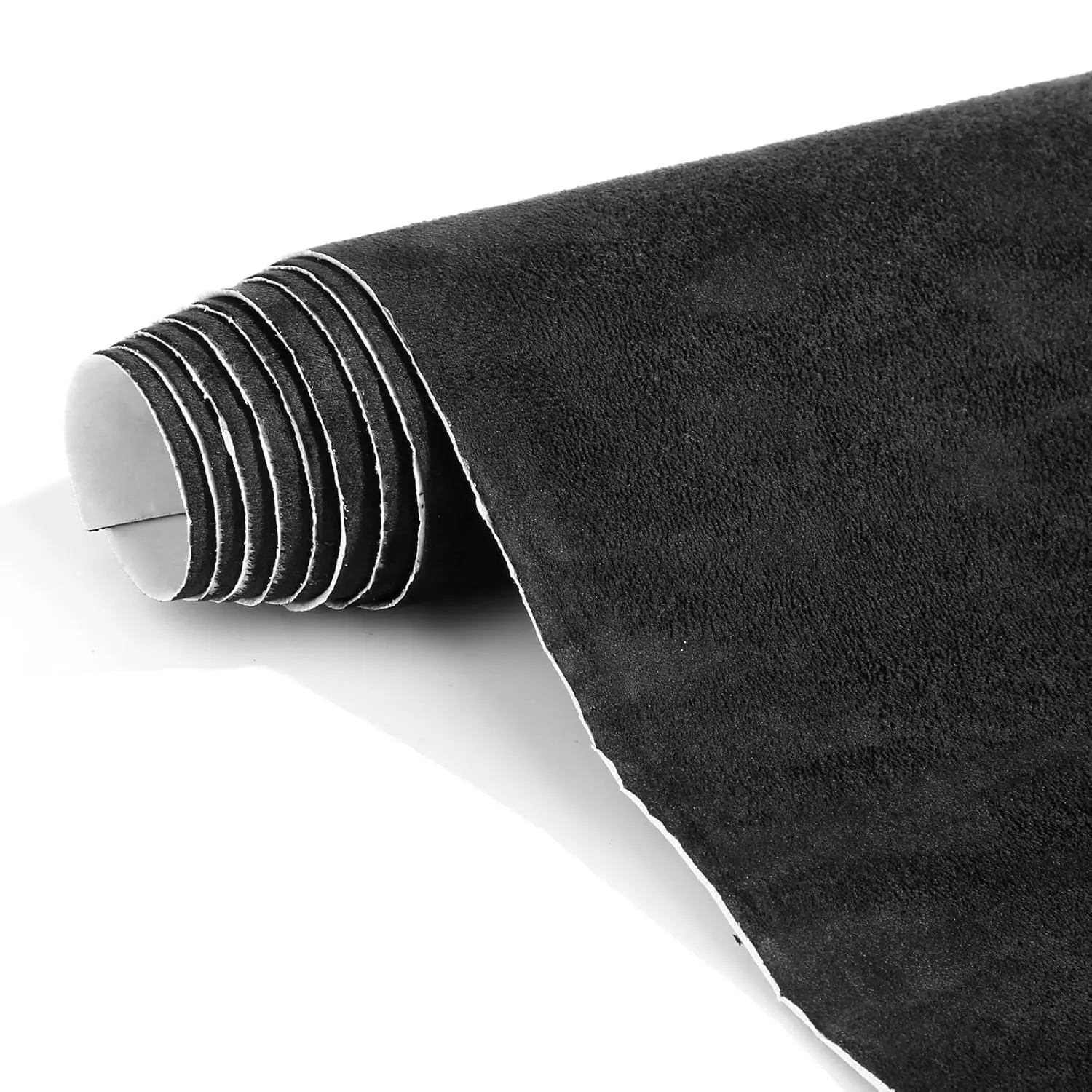 Black Suede Self-Adhesive Microfiber Felt Car Interior Wrap Fabric - Stretchable, Heat-Resistant Auto Sticker Peel & Stick for Dash, Console Refresh Fast, Auto Accessories DIY Installs, Peel, Stick, Refresh Fast