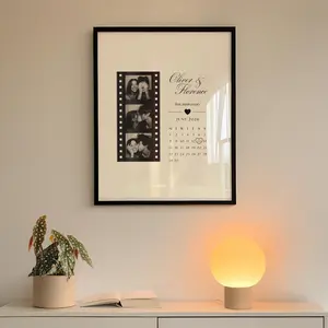 Personalized Couples Anniversary Gift, Custom Photo Print with Calendar, Romantic Wall Art, Meaningful Keepsake for Him & Her, Wedding or Valentine Home Decor