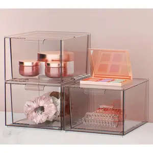 Sorbus 6 Pack C lear Stackable Acrylic Drawer Makeup Organize Sorbus 6 Pack C lear Stackable Acrylic Drawer Makeup Organize