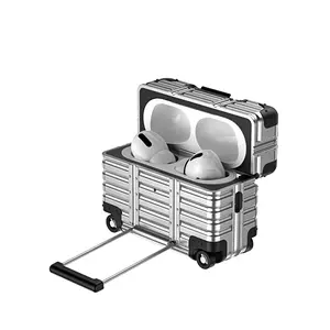 Creative Fun Luggage Case Compatible AirPods 4, New AirPods Pro 2 Protective Cover Protection, Anti-Drop Apple Wireless Bluetooth-compatible Earbuds True Wireless Earbuds