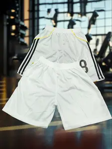 Breathable Polyester Soccer Pants with Embroidered Letters and Numbers, Loose-Fitting Style for Training and Casual Wear, Perfect for All Seasons, Soccer Shorts