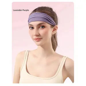 Women's Solid Color Non-Slip Sports Headband, Soft Elastic Sweat-Absorbing Hairband, Suitable for Yoga, Running, Fitness, Fashionable Hair Accessory, Sweat-Absorbing Headband for All Seasons