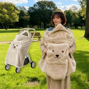 Baby Outdoor Cape Baby Carrier Blanket Stroller Windproof Cover, Autumn Winter Hooded Warm Wrap Soft Comfortable Cute, Perfect Gift for Christmas Halloween Thanksgiving