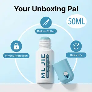 ML JIE 2-Pack 50ml Correction Fluid with Built-in Paper Cutter Fast-drying Leak-proof for Thermal Paper Security Stamps Ideal Gift for Mother's Day