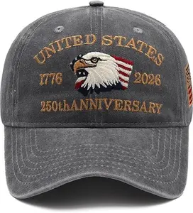 United States 250th Anniversary Hat,1776-2026 Eagle Embroidery Patriotic Baseball Cap,250 Anniversary USA Hat for Men Women