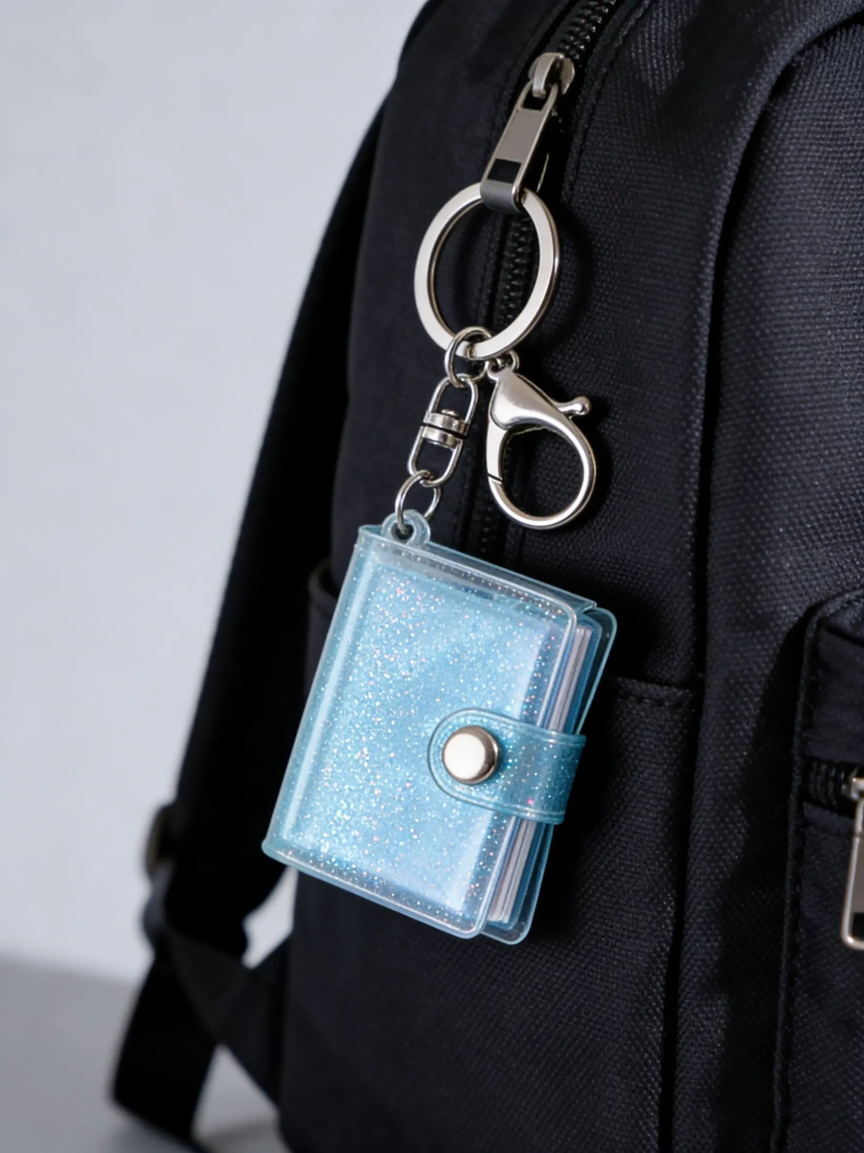 Mini Photo Album Keychain, Holds 16 Photos, DIY Alloy Key Ring, Stylish Keyring, Perfect for Couples and Valentine's Gifts, Trendy Photo Album Pendant, Keychain Bag Charm