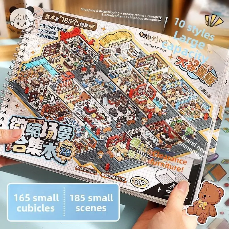 CozyNote Creative Paper Crafts Handcraft Kit - 10 Styles Anime Thematic Books for Scrapbooking, Diary Making, with Free Tweezer Miniature Gift, Adhesive Stickers, Sticker Sheets for DIY Projects Scrapbook Page Creative Craft Kit Decal Sticker Sticker Pack