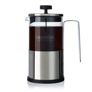 French Press Coffee Maker - Glass and Stainless Steel Pots Tea