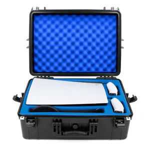 CASEMATIX Hard Shell Travel Case for PlayStation 5 Console Controllers Games & Accessories - Waterproof PS5 Carrying Case with Foam Impact Protection Durable Compact Organizer