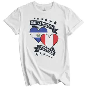 Salvadorian Peruvian Heart Flags El Salvador Peru T-Shirt
