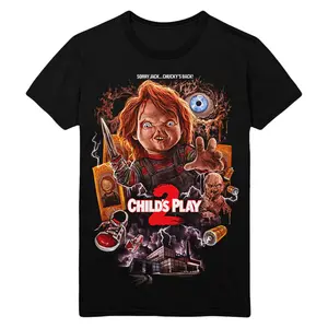 Halloween Vintage Chucky Horror T-shirt Vintage Graphic Tee Unisex S-5XL  Fashionable Basic Casual  Crew neck Short sleeve Tshirt
