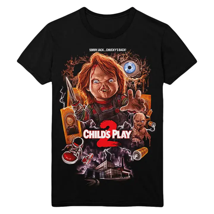 Halloween Vintage Chucky Horror T-shirt Vintage Graphic Tee Unisex S-5XL  Fashionable Basic Casual  Crew neck Short sleeve Tshirt