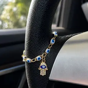 Car Steering Wheel Rosary Religious Car Steering Wheel Suspension Accessories for Car Decoration; Cross Suspension Accessories for Women Men