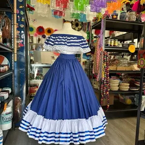 Heritage Harmony: Mexican Folklore Solid Skirt & Blouse Set