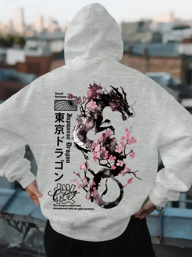 Chinese dragon cream hoodie - TikTok Shop