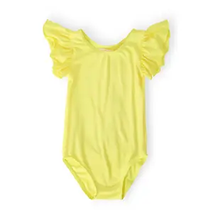 Yellow S/S Flutter Sleeve Leotard