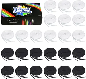 24 Pairs Flat Colored Shoelaces Shoestrings for Sneakers Skate Shoes  Shoes Boots