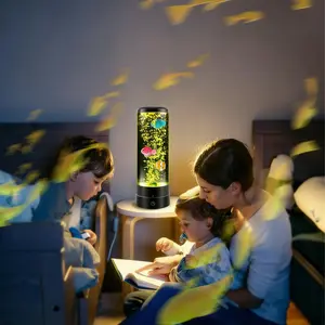 Bubble Fish Lamp-Sensory Bubble Tube Lamp with Remote Control 17 Color Changing Effects for Kids with ADHD & Autism Night Light Aquarium Fish Lamp